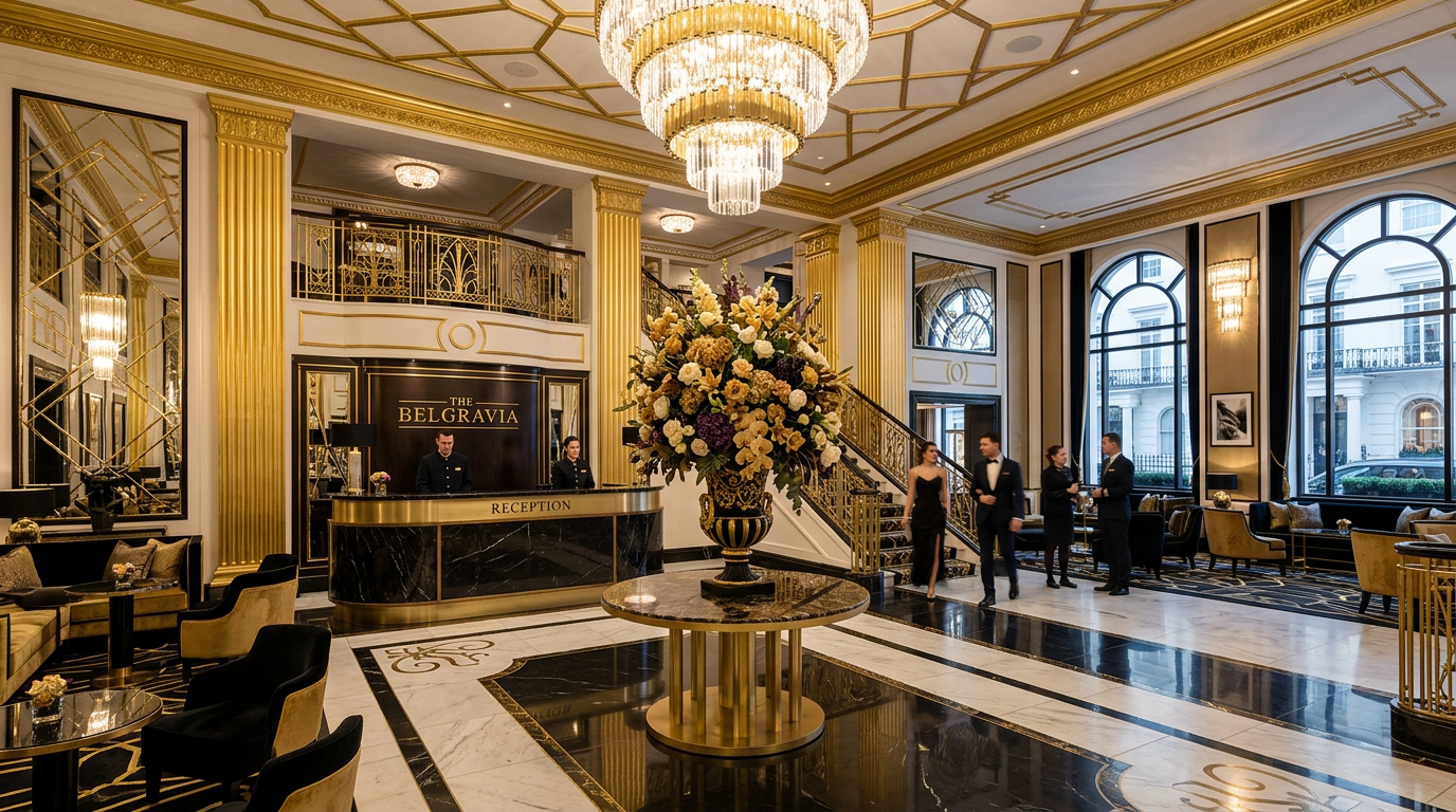 Grand hotel lobby